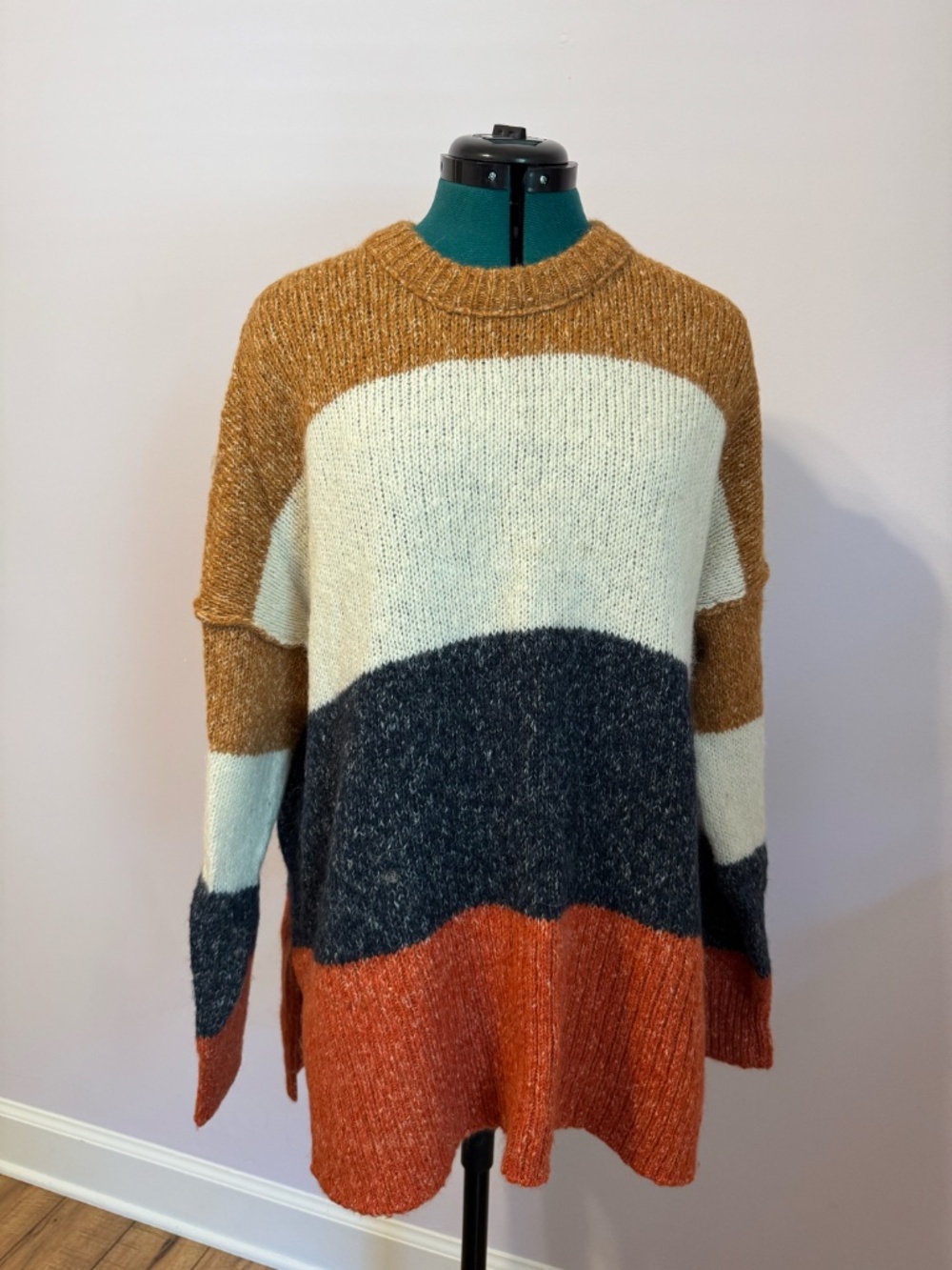Madewell Sweater Women’s Striped Baxter Tunic Alpaca Blend Cozy Sz Medium